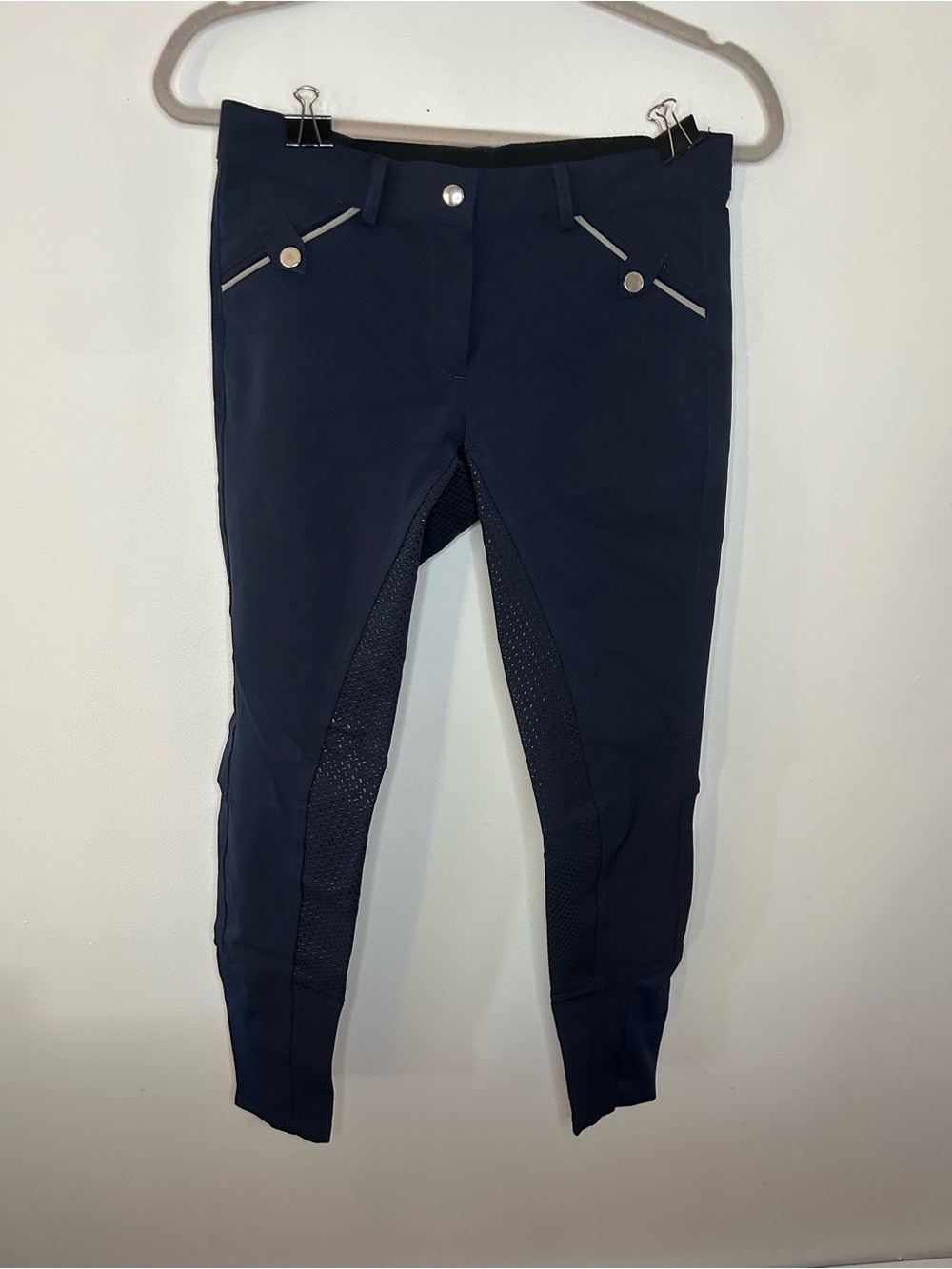 HR Farm Navy Horseback Riding Breeches with Silicone Grip size 26